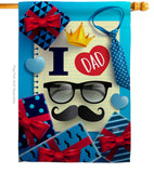 I Love Dad - Father's Day Summer Vertical Impressions Decorative Flags HG192190 Made In USA