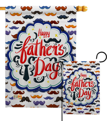 Happy Father's Day Mustache - Father's Day Summer Vertical Impressions Decorative Flags HG115139 Made In USA