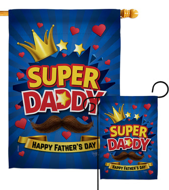 Super Daddy - Father's Day Summer Vertical Impressions Decorative Flags HG115172 Made In USA