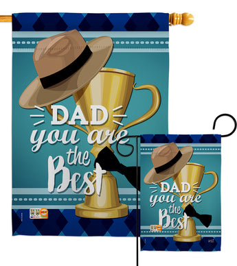 Dad You are the Best - Father's Day Summer Vertical Impressions Decorative Flags HG137048 Made In USA