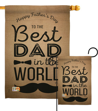 Best Dad in the World - Father's Day Summer Vertical Impressions Decorative Flags HG137049 Made In USA