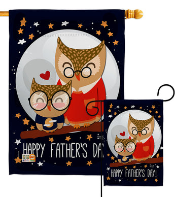 Owls Father's Day - Father's Day Summer Vertical Impressions Decorative Flags HG137177 Made In USA