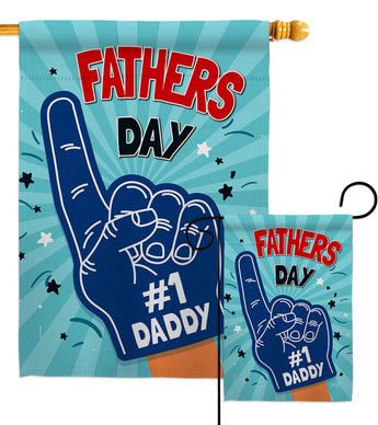 #1 Daddy - Father's Day Summer Vertical Impressions Decorative Flags HG137350 Made In USA