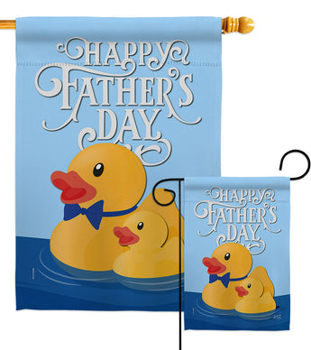 Daddy Yellow Duckie - Father's Day Summer Vertical Impressions Decorative Flags HG137352 Made In USA