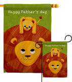 Father's Day Lion - Father's Day Summer Vertical Impressions Decorative Flags HG137570 Made In USA