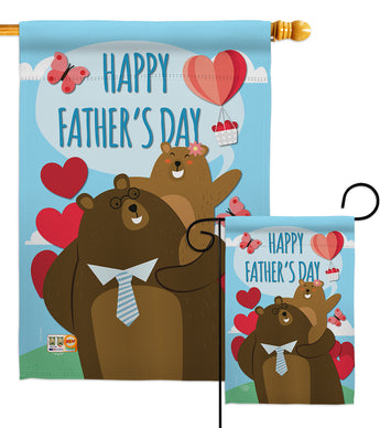 Father Day Bears - Father's Day Summer Vertical Impressions Decorative Flags HG192210 Made In USA