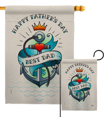 Best Dad Day - Father's Day Summer Vertical Impressions Decorative Flags HG192345 Made In USA