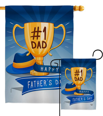 No.1 Dad - Father's Day Summer Vertical Impressions Decorative Flags HG192364 Made In USA