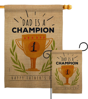 Dad Is Champion - Father's Day Summer Vertical Impressions Decorative Flags HG192389 Made In USA