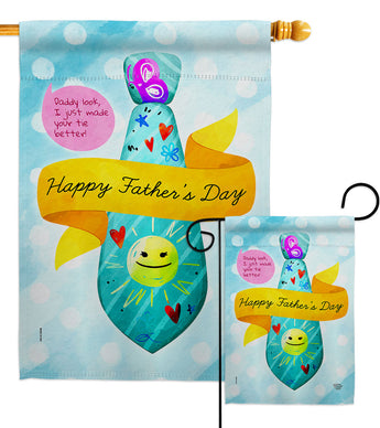 Happy Daddy Day - Father's Day Summer Vertical Impressions Decorative Flags HG192615 Made In USA