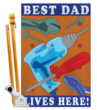 Best Dad - Father's Day Summer Vertical Applique Decorative Flags HG115057