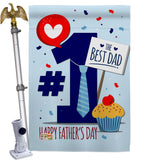 Number 1 Dad - Father's Day Summer Vertical Impressions Decorative Flags HG137152 Made In USA