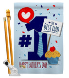 Number 1 Dad - Father's Day Summer Vertical Impressions Decorative Flags HG137152 Made In USA