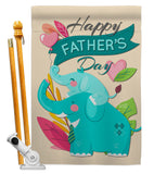 Elephant Daddy - Father's Day Summer Vertical Impressions Decorative Flags HG137351 Made In USA