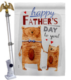 Daddy Bear - Father's Day Summer Vertical Impressions Decorative Flags HG137479 Made In USA