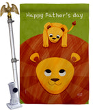 Father's Day Lion - Father's Day Summer Vertical Impressions Decorative Flags HG137570 Made In USA