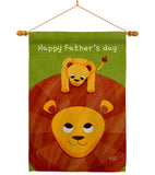 Father's Day Lion - Father's Day Summer Vertical Impressions Decorative Flags HG137570 Made In USA