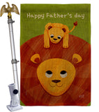 Father's Day Lion - Father's Day Summer Vertical Impressions Decorative Flags HG137570 Made In USA