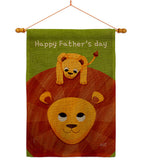 Father's Day Lion - Father's Day Summer Vertical Impressions Decorative Flags HG137570 Made In USA