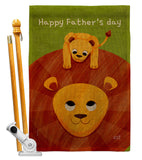 Father's Day Lion - Father's Day Summer Vertical Impressions Decorative Flags HG137570 Made In USA