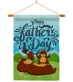 Beary Happy Father's Day - Father's Day Summer Vertical Impressions Decorative Flags HG192065 Made In USA