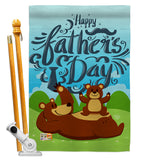 Beary Happy Father's Day - Father's Day Summer Vertical Impressions Decorative Flags HG192065 Made In USA