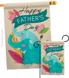 Elephant Daddy - Father's Day Summer Vertical Impressions Decorative Flags HG137351 Made In USA