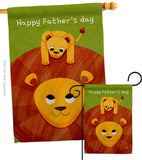 Father's Day Lion - Father's Day Summer Vertical Impressions Decorative Flags HG137570 Made In USA