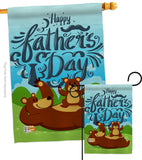 Beary Happy Father's Day - Father's Day Summer Vertical Impressions Decorative Flags HG192065 Made In USA