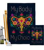 My Body my Choice - Support Inspirational Vertical Impressions Decorative Flags HG130376 Made In USA