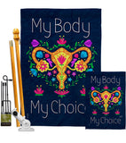 My Body my Choice - Support Inspirational Vertical Impressions Decorative Flags HG130376 Made In USA