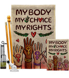 My Choice My Right - Support Inspirational Horizontal Impressions Decorative Flags HG190156 Made In USA