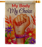 My Right My Choice - Support Inspirational Horizontal Impressions Decorative Flags HG120248 Made In USA