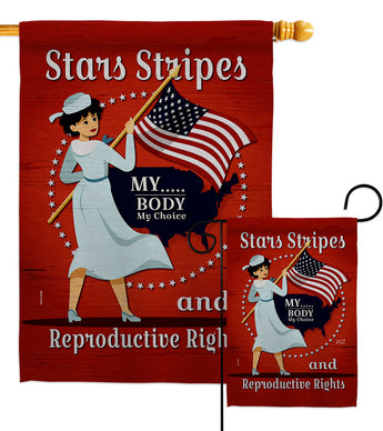 Reproductive Rights - Support Inspirational Horizontal Impressions Decorative Flags HG130397 Made In USA