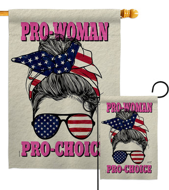 Pro Women Choice - Support Inspirational Horizontal Impressions Decorative Flags HG130400 Made In USA