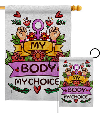 My Body My Right - Support Inspirational Horizontal Impressions Decorative Flags HG190154 Made In USA