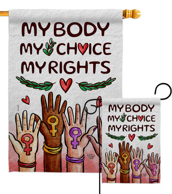 My Choice My Right - Support Inspirational Horizontal Impressions Decorative Flags HG190156 Made In USA