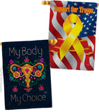 My Body my Choice - Support Inspirational Vertical Impressions Decorative Flags HG130376 Made In USA