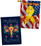 My Body my Choice - Support Inspirational Vertical Impressions Decorative Flags HG130376 Made In USA