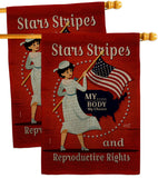 Reproductive Rights - Support Inspirational Horizontal Impressions Decorative Flags HG130397 Made In USA