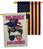 Pro Women Choice - Support Inspirational Horizontal Impressions Decorative Flags HG130400 Made In USA