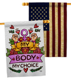 My Body My Right - Support Inspirational Horizontal Impressions Decorative Flags HG190154 Made In USA