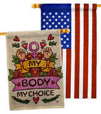 My Body My Right - Support Inspirational Horizontal Impressions Decorative Flags HG190154 Made In USA