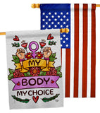 My Body My Right - Support Inspirational Horizontal Impressions Decorative Flags HG190154 Made In USA