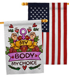 My Body My Right - Support Inspirational Horizontal Impressions Decorative Flags HG190154 Made In USA