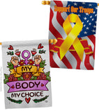 My Body My Right - Support Inspirational Horizontal Impressions Decorative Flags HG190154 Made In USA