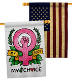 My Choice My Body - Support Inspirational Horizontal Impressions Decorative Flags HG190155 Made In USA