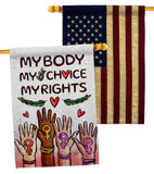 My Choice My Right - Support Inspirational Horizontal Impressions Decorative Flags HG190156 Made In USA