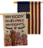 My Choice My Right - Support Inspirational Horizontal Impressions Decorative Flags HG190156 Made In USA