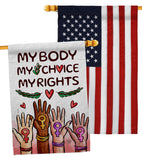 My Choice My Right - Support Inspirational Horizontal Impressions Decorative Flags HG190156 Made In USA